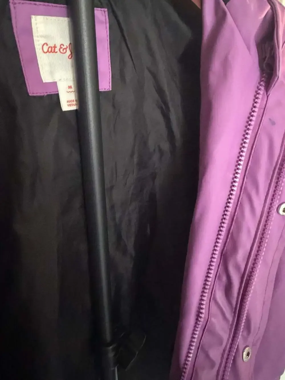 Cat & Jack Purple Hooded Rain Jacket Medium